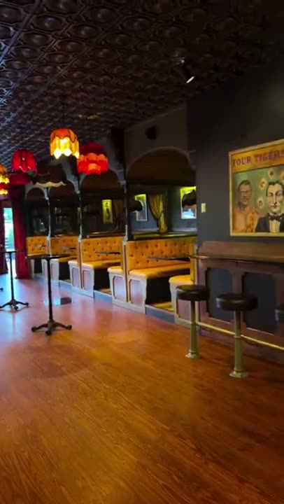 The wagon booths and back bar